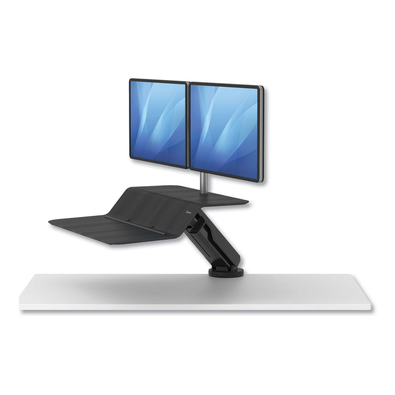 Fellowes Lotus RT Sit-Stand Workstation, 35.5" x 23.75" x 42.2" to 49.2", Black