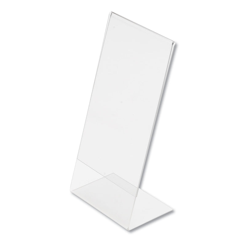 deflecto Classic Image Slanted Sign Holder, 8.5 x 11, Clear Frame, 12/Pack