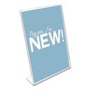 deflecto Classic Image Slanted Sign Holder, 8.5 x 11, Clear Frame, 12/Pack