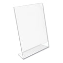 deflecto Classic Image Slanted Sign Holder, 8.5 x 11, Clear Frame, 12/Pack