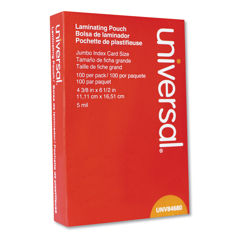 Universal Laminating Pouches, 5 mil, 6.5" x 4.38", Crystal Clear, 100/Box