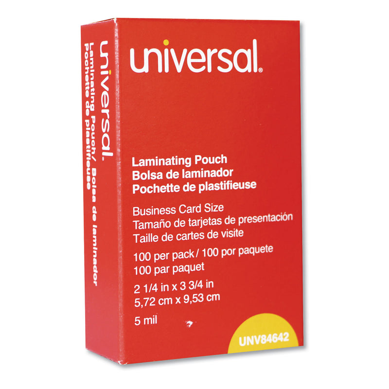 Universal Laminating Pouches, 5 mil, 3.75" x 2.25", Matte Clear, 100/Box