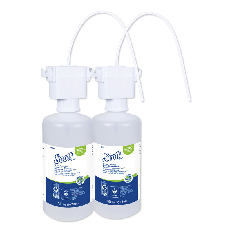 Scott Essential Green Certified Foam Skin Cleanser, Fragrance-Free, 1,500 mL Refill, 2/Carton