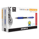 Zebra Sarasa Dry Gel X20 Gel Pen, Retractable, Medium 0.7 mm, Blue Ink, Translucent Blue Barrel, 36/Pack