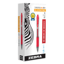 Zebra Sarasa Dry Gel X20 Gel Pen, Retractable, Fine 0.5 mm, Red Ink, Translucent Red Barrel, 12/Pack