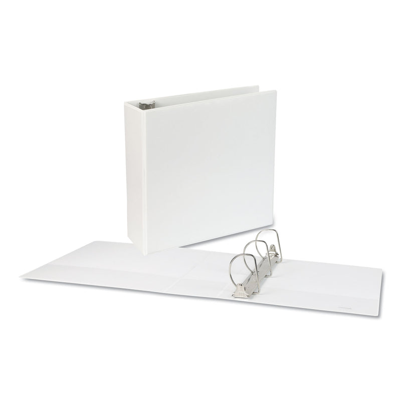 Universal Slant D-Ring View Binder, 3 Rings, 4" Capacity, 11 x 8.5, White