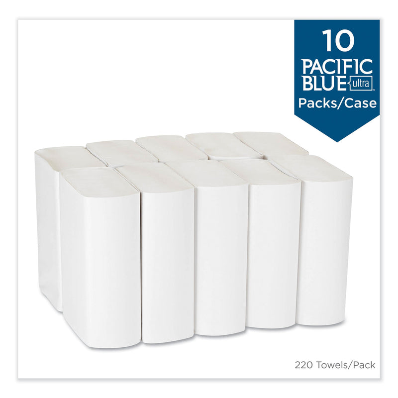 Georgia Pacific Pacific Blue Ultra Folded Paper Towels, 10.2 x 10.8, White, 220/Pack, 10 Packs/Carton