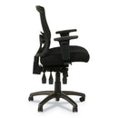 Alera Etros Series Mesh Mid-Back Petite Multifunction Chair, Supports Up to 275 lb, 17.16" to 20.86" Seat Height, Black