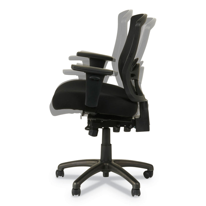 Alera Etros Series Mesh Mid-Back Petite Multifunction Chair, Supports Up to 275 lb, 17.16" to 20.86" Seat Height, Black