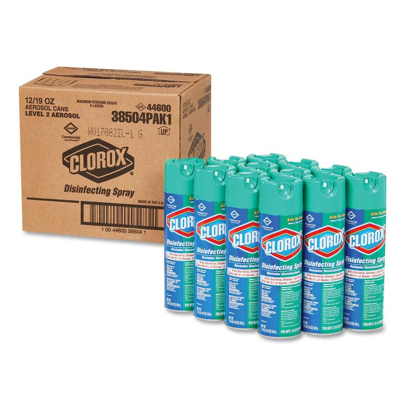 Clorox Disinfecting Spray, Fresh, 19 oz Aerosol Spray, 12/Carton
