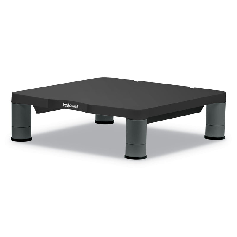 Fellowes Standard Monitor Riser, 13.38" x 13.63" x 2" to 4", Graphite, Supports 60 lbs