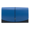 Smead Handy File with Pockets, 21 Sections, Elastic Cord Closure, 1/2-Cut Tabs, Check Size, Black/Blue