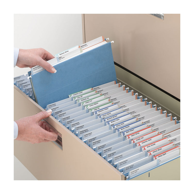 Smead TUFF Hanging Folders with Easy Slide Tab, Letter Size, 1/3-Cut Tabs, Blue, 18/Box