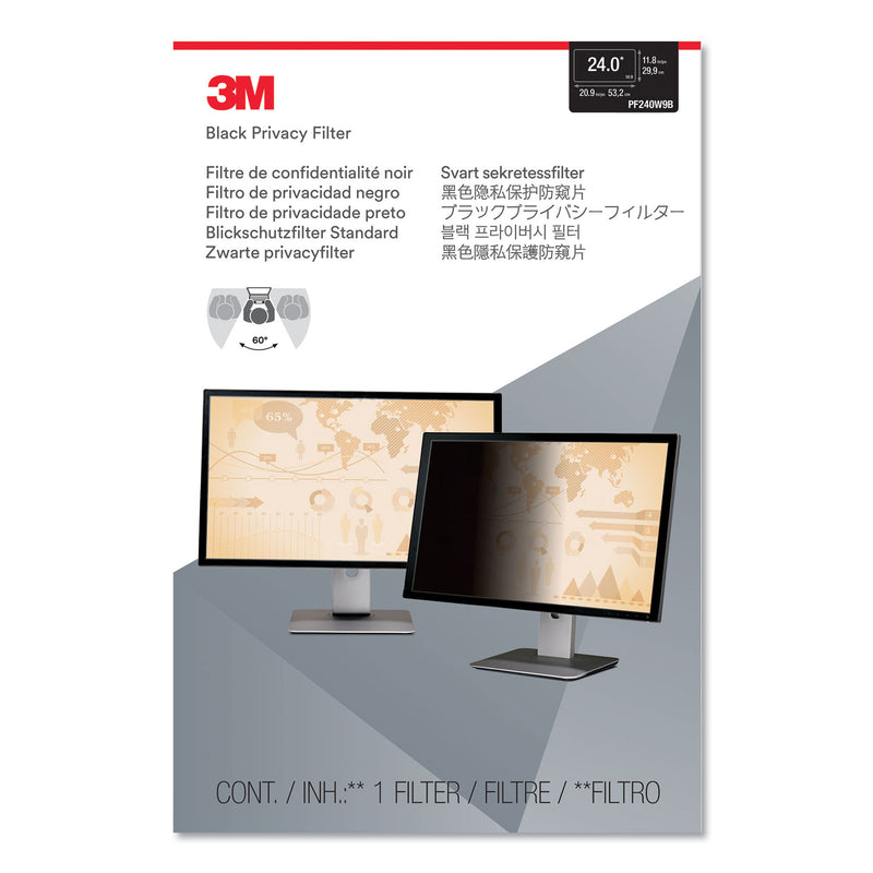 3M Frameless Blackout Privacy Filter for 24" Widescreen Monitor, 16:9 Aspect Ratio