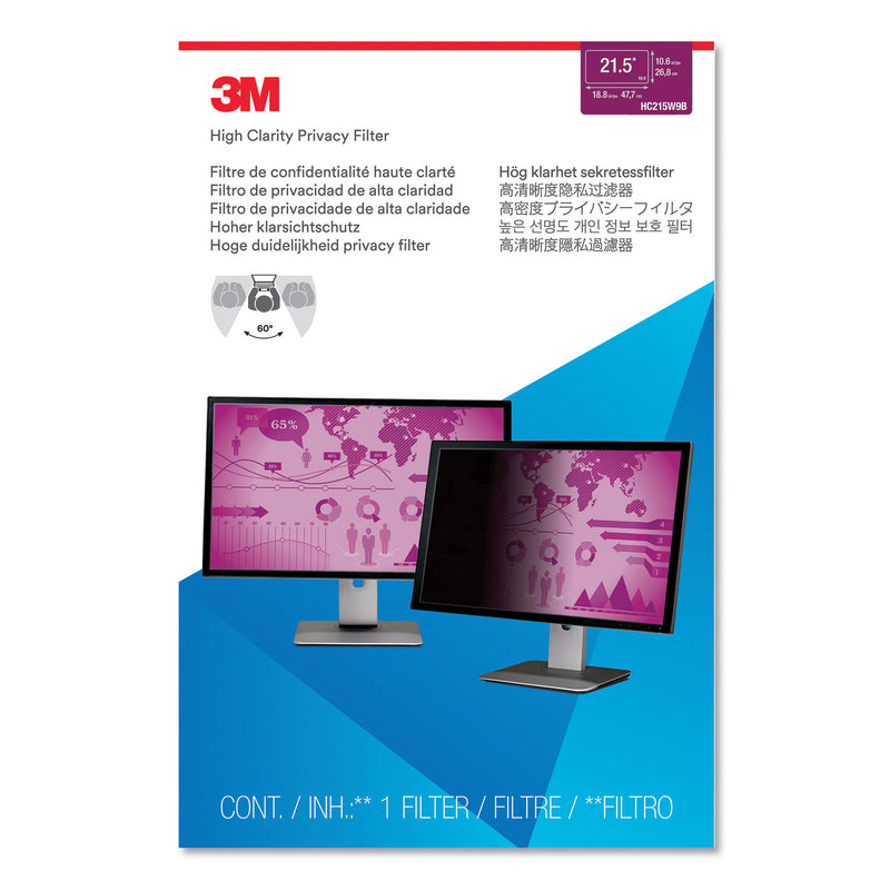 3M High Clarity Privacy Filter for 21.5" Widescreen Monitor, 16:9 Aspect Ratio