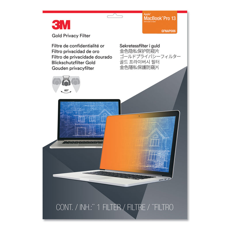 3M Gold Frameless Privacy Filter for 13.3" Widescreen Touch MacBook Pro, 16:10 Aspect Ratio