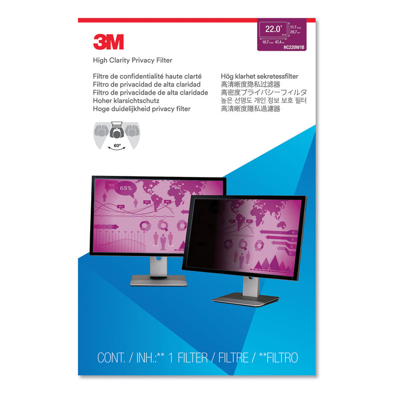 3M High Clarity Privacy Filter for 22" Widescreen Monitor, 16:10 Aspect Ratio