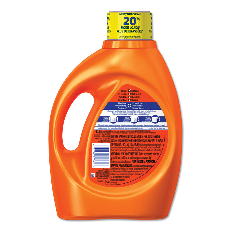 Tide Plus Febreze Liquid Laundry Detergent, Spring and Renewal, 92 oz Bottle, 4/Carton