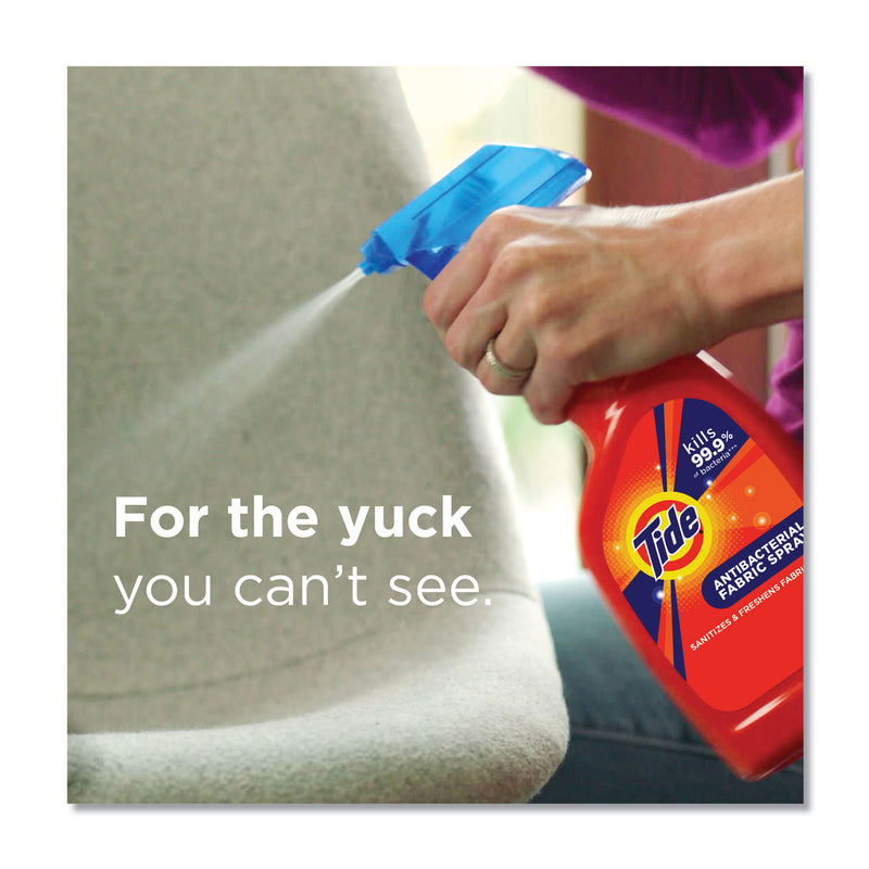 Tide Antibacterial Fabric Spray, Light Scent, 22 oz Spray Bottle, 6/Carton