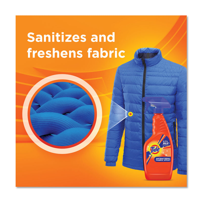 Tide Antibacterial Fabric Spray, Light Scent, 22 oz Spray Bottle, 6/Carton