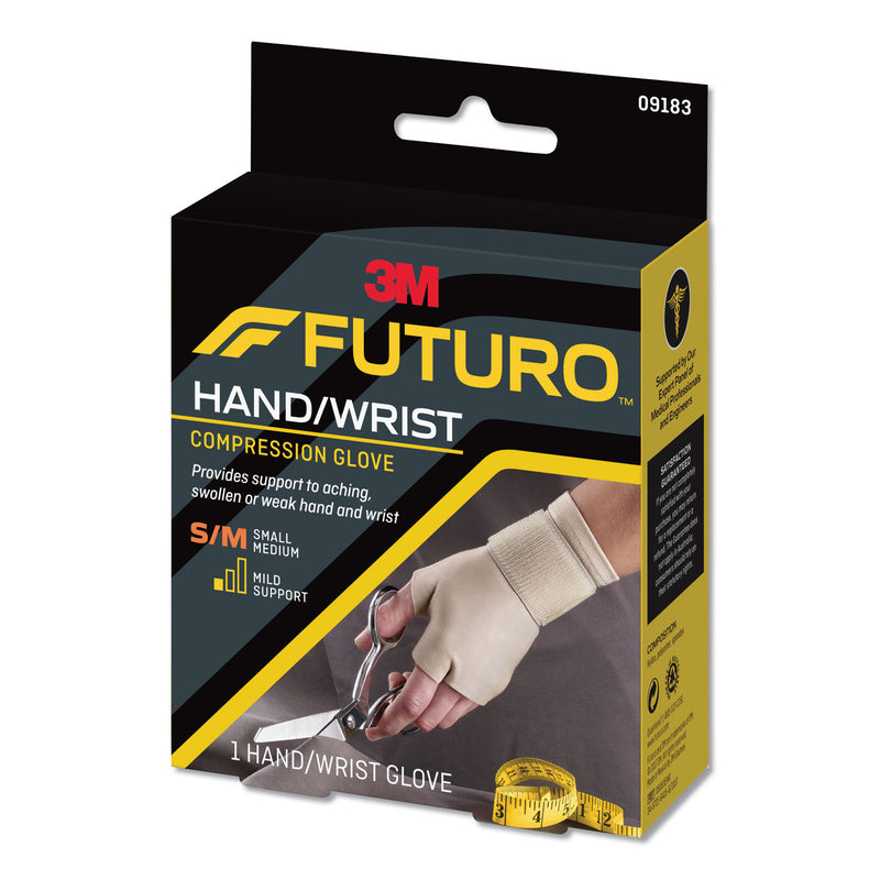 FUTURO Energizing Support Glove, Small/Medium, Fits Palm Size 6.5" - 8.0", Tan