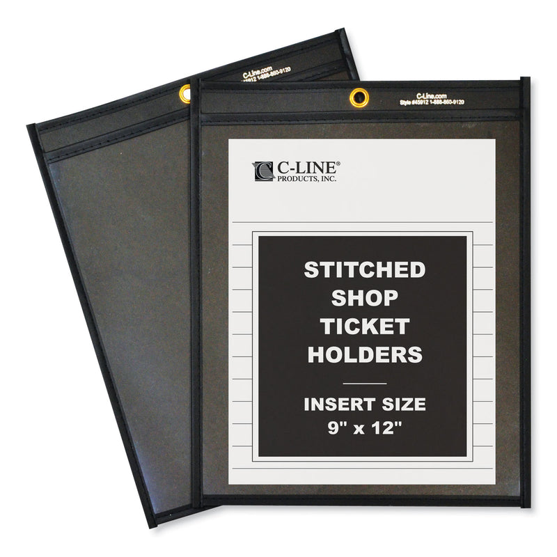 C-Line Shop Ticket Holders, Stitched, One Side Clear, 75 Sheets, 9 x 12, 25/Box
