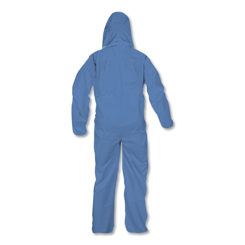 KleenGuard A60 Elastic-Cuff, Ankles and Back Hooded Coveralls, 2X-Large, Blue, 24/Carton