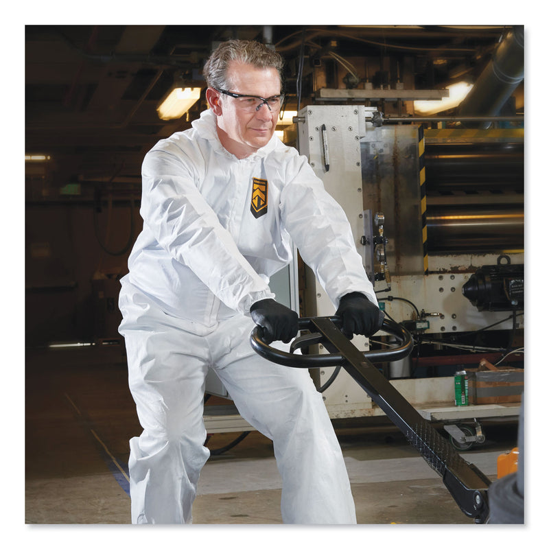 KleenGuard A20 Elastic Back and Ankle Hood and Boot Coveralls, X-Large, White, 24/Carton
