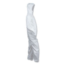 KleenGuard A40 Elastic-Cuff and Ankle Hooded Coveralls, Large, White, 25/Carton