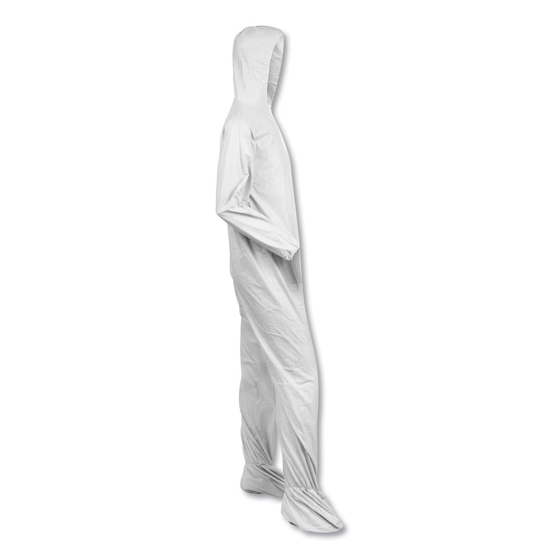 KleenGuard A40 Elastic-Cuff, Ankle, Hood and Boot Coveralls, 3X-Large, White, 25/Carton
