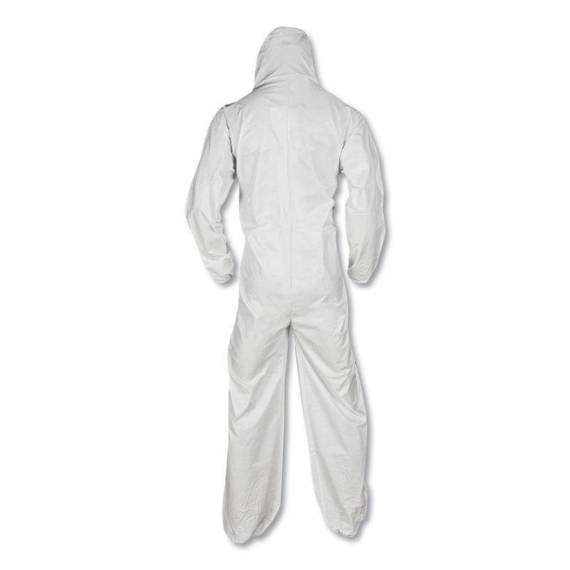 KleenGuard A20 Elastic Back and Ankle Hood and Boot Coveralls, X-Large, White, 24/Carton