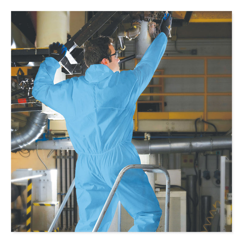KleenGuard A20 Elastic Back Wrist/Ankle, Hood/Boots Coveralls, 4X-Large, Blue, 20/Carton