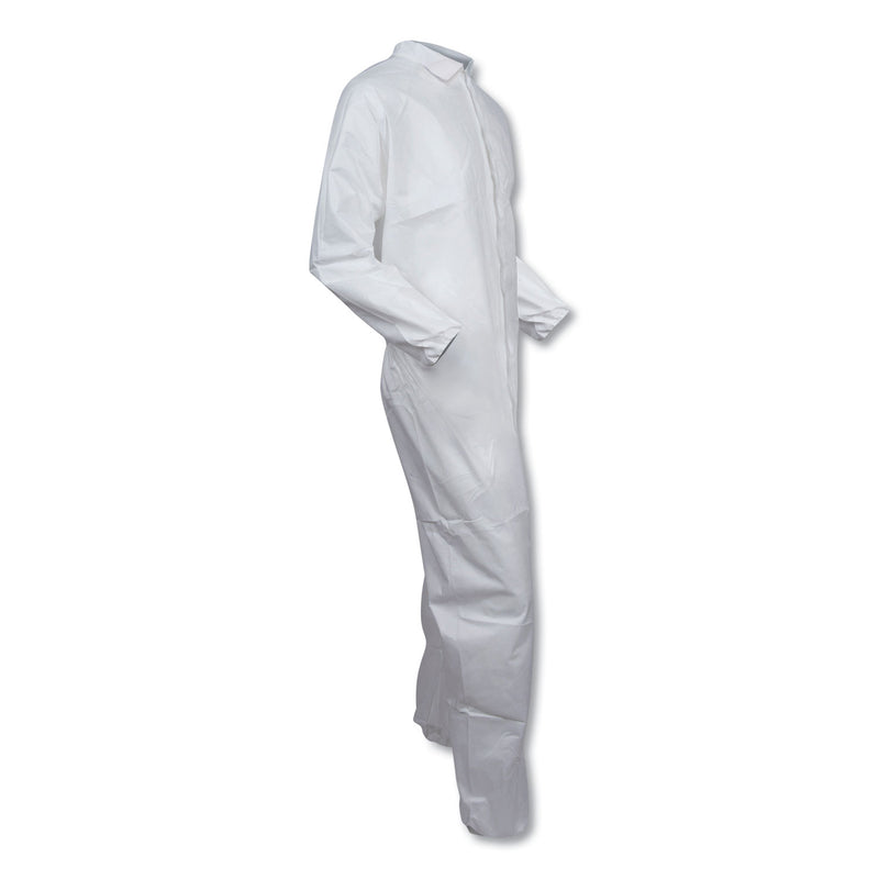 KleenGuard A30 Elastic-Back and Cuff Coveralls, Large, White, 25/Carton