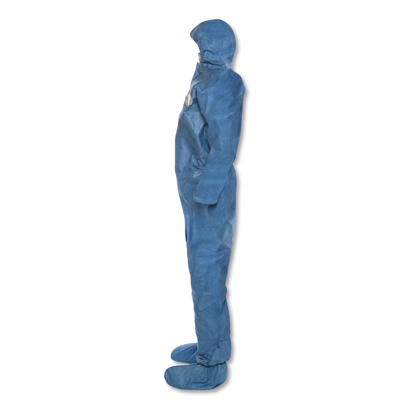 KleenGuard A60 Blood and Chemical Splash Protection Coveralls, X-Large, Blue, 24/Carton