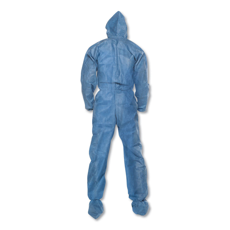 KleenGuard A60 Blood and Chemical Splash Protection Coveralls, 2X-Large, Blue, 24/Carton