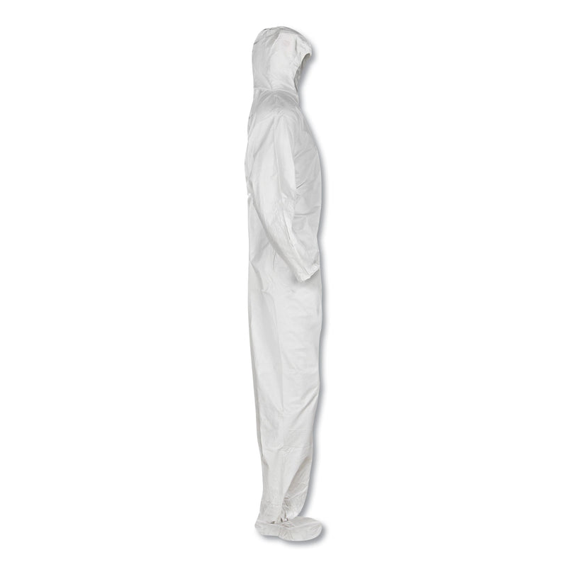 KleenGuard A20 Elastic Back and Ankle Hood and Boot Coveralls, X-Large, White, 24/Carton