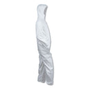 KleenGuard A40 Elastic-Cuff and Ankle Hooded Coveralls, 4X-Large, White, 25/Carton
