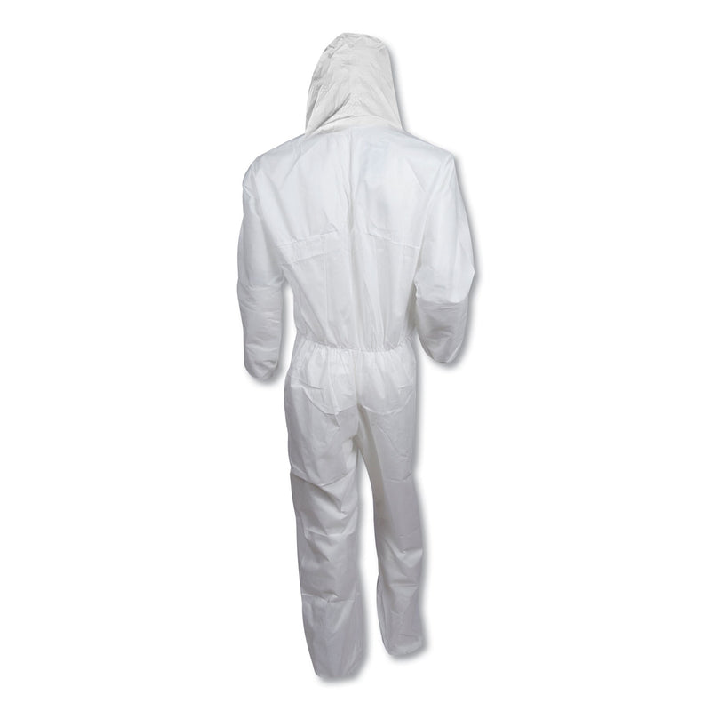 KleenGuard A20 Elastic Back, Cuff and Ankles Hooded Coveralls, 4X-Large, White, 20/Carton