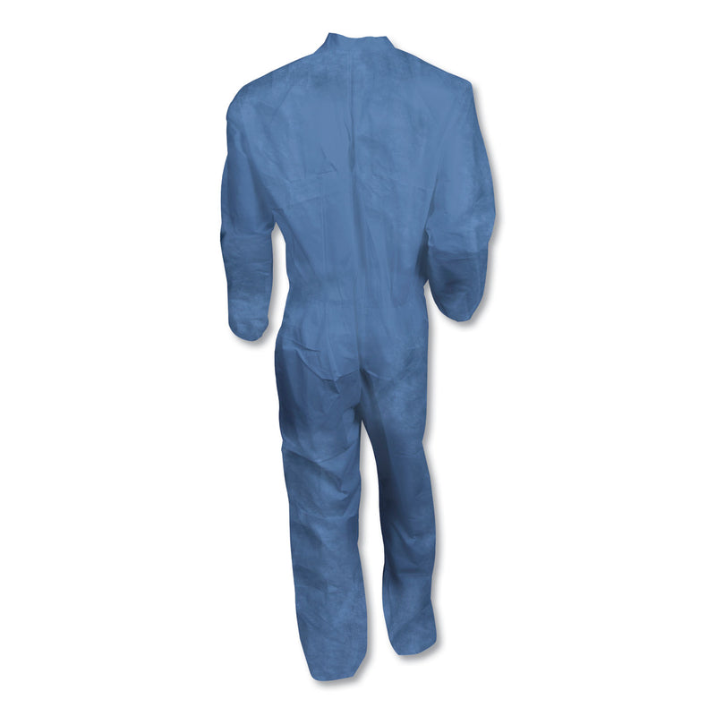 KleenGuard A60 Elastic-Cuff, Ankle and Back Coveralls, X-Large, Blue, 24/Carton