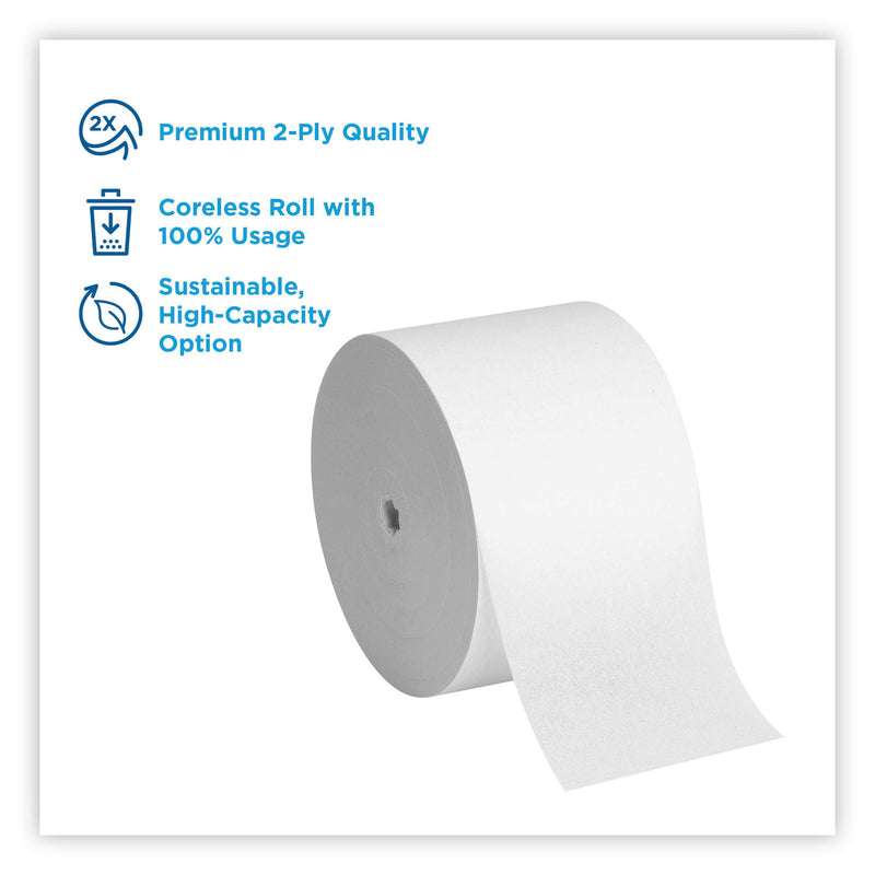 Georgia Pacific Angel Soft ps Compact Coreless Bath Tissue, Septic Safe, 2-Ply, White, 750 Sheets/Roll, 12 Rolls/Carton
