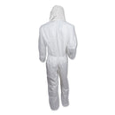 KleenGuard A30 Elastic Back and Cuff Hooded Coveralls, Medium, White, 25/Carton