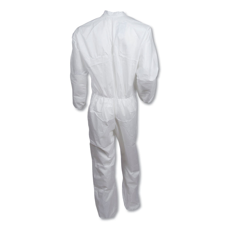 KleenGuard A30 Breathable Particle Protection Coveralls, Large, White, 25/Carton