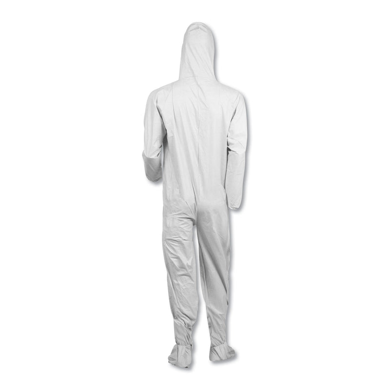 KleenGuard A40 Elastic-Cuff, Ankle, Hood and Boot Coveralls, 3X-Large, White, 25/Carton