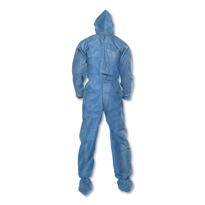 KleenGuard A60 Blood and Chemical Splash Protection Coveralls, X-Large, Blue, 24/Carton