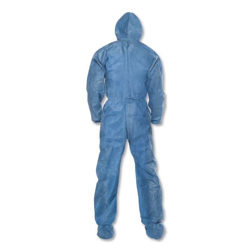 KleenGuard A20 Elastic Back Wrist/Ankle, Hood/Boots Coveralls, 4X-Large, Blue, 20/Carton