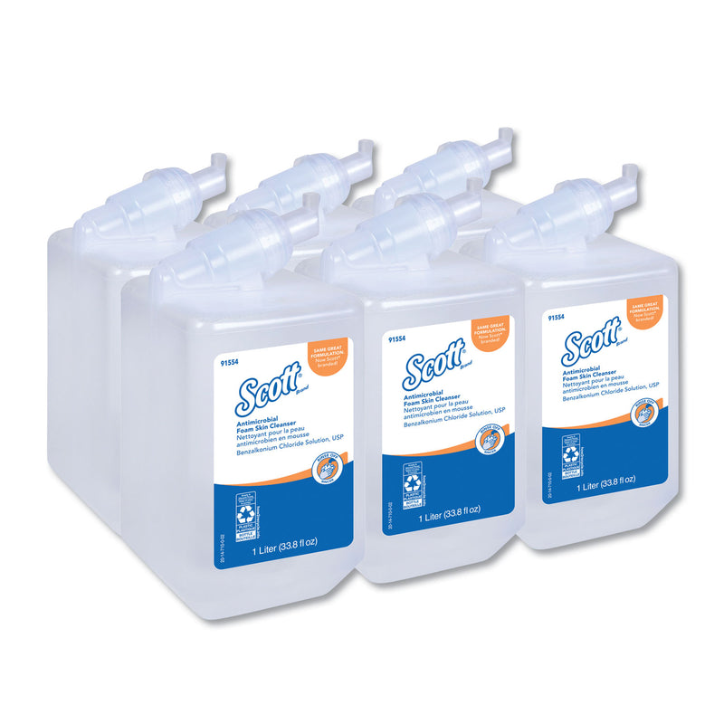 Scott Control Antimicrobial Foam Skin Cleanser, Fresh Scent, 1,000mL Bottle, 6/Carton
