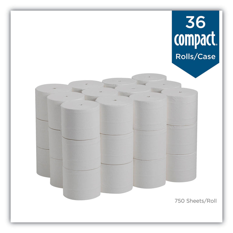 Georgia Pacific Compact Coreless Bath Tissue, Septic Safe, 2-Ply, White, 750 Sheets/Roll, 36/Carton