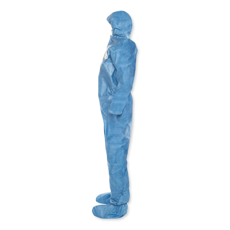 KleenGuard A60 Blood and Chemical Splash Protection Coveralls, 2X-Large, Blue, 24/Carton