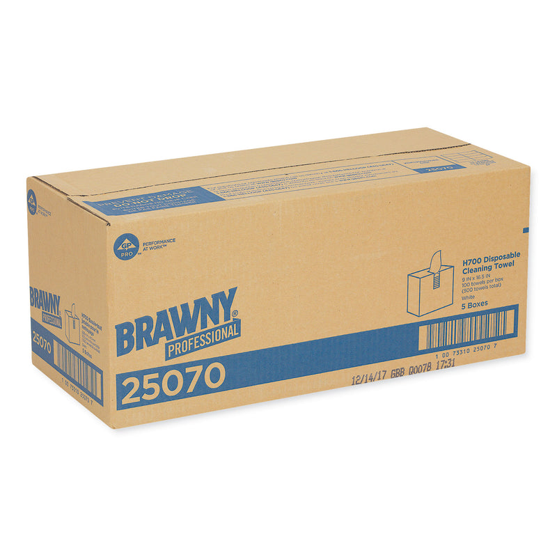 Brawny Medium Weight HEF Shop Towels, 9 1/8 x 16 1/2, 100/Box, 5 Boxes/Carton