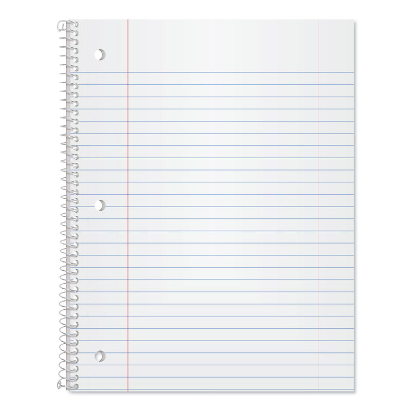 Oxford Coil-Lock Wirebound Notebooks, 3-Hole Punched, 1 Subject, Wide/Legal Rule, Randomly Assorted Covers, 10.5 x 8, 70 Sheets